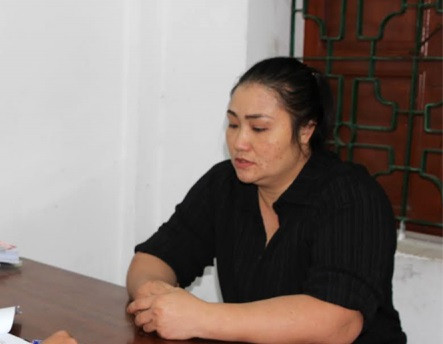 Nguyễn Thị Phương Thoa tại cơ quan công an