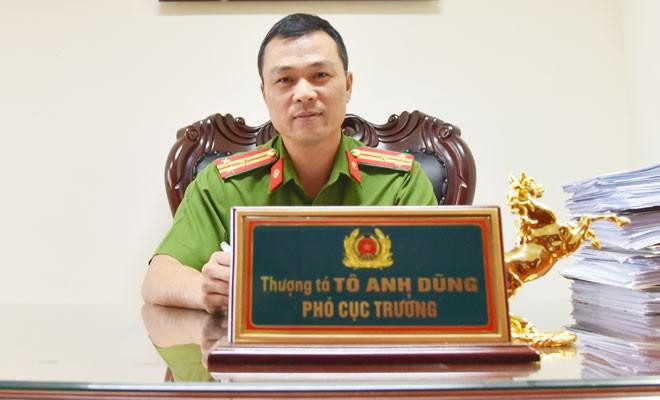 Thượng tá Tô Anh Dũng, Phó Cục trưởng Cục Cảnh sát quản lý hành chính về trật tự xã hội, kiêm Giám đốc Trung tâm dữ liệu quốc gia về dân cư (Bộ Công an)