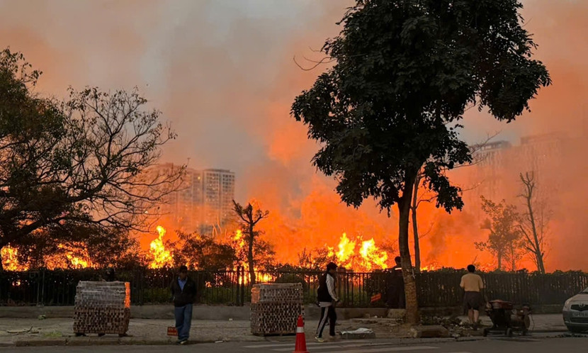 Vụ cháy tại công viên ngoại giao đoàn hôm 20-3 Vụ cháy tại công viên ngoại giao đoàn hôm 20-3