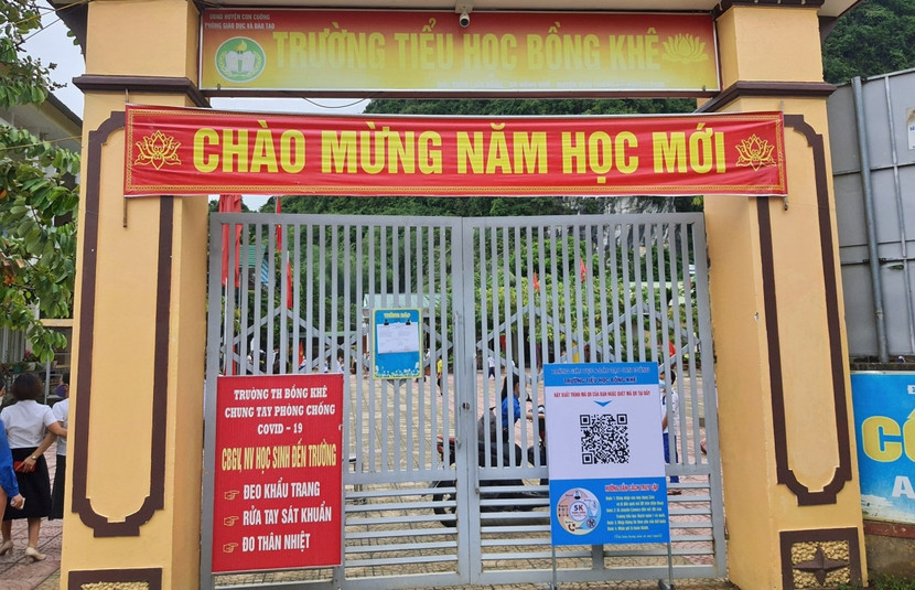 Trường tiểu học Bồng Khê nơi xảy ra sự việc (ảnh: C.C)
