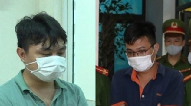 Đối tượng Phùng Minh Tuấn (trái) và Đặng Quốc Bình Đối tượng Phùng Minh Tuấn (trái) và Đặng Quốc Bình