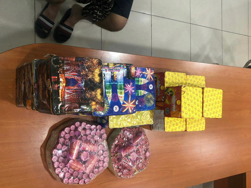 Tang vật số pháo bị cơ quan công an thu giữ