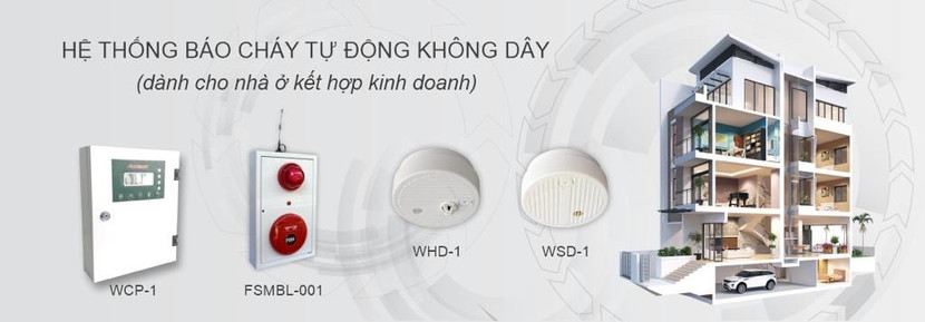Hệ thống báo cháy tự động không dây phù hợp với mọi nhà dân, nhà phố, rất tiện lợi lắp đặt
