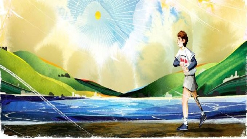 Google Doodle chính thức để tôn vinh Terry Fox. Google Doodle chính thức để tôn vinh Terry Fox.