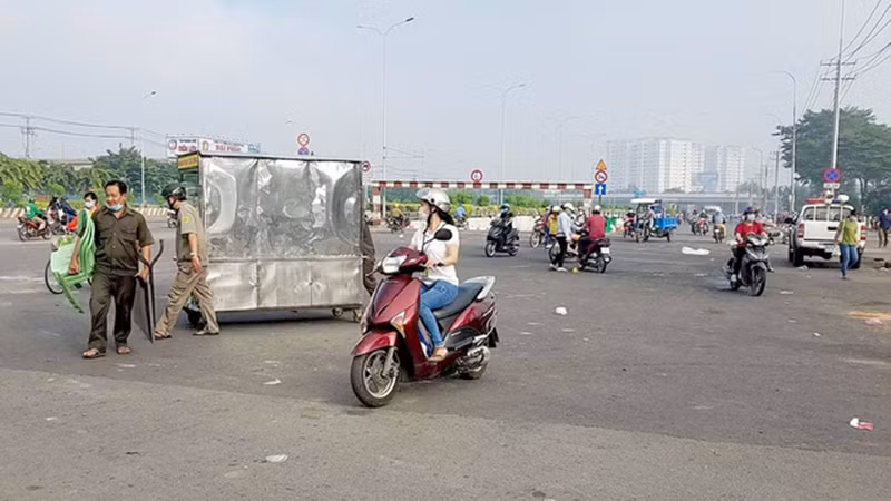 Khu vực xảy ra vụ ông B. bị chém khi đang bán bánh mì (Ảnh: Dân trí)