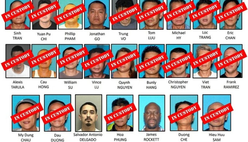 Nhiều nghi phạm gốc Việt bị bắt giữ trong 1 đợt truy quét tội phạm buôn lậu vũ khí và ma túy của FBI ảnh 1