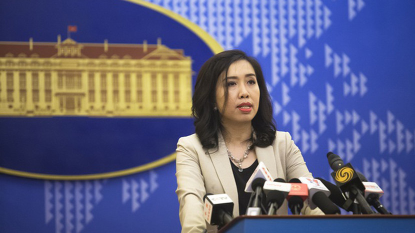 Người phát ngôn Bộ Ngoại giao Việt Nam Lê Thị Thu Hằng tại cuộc họp báo chiều 17-9 (Ảnh: Dân trí)