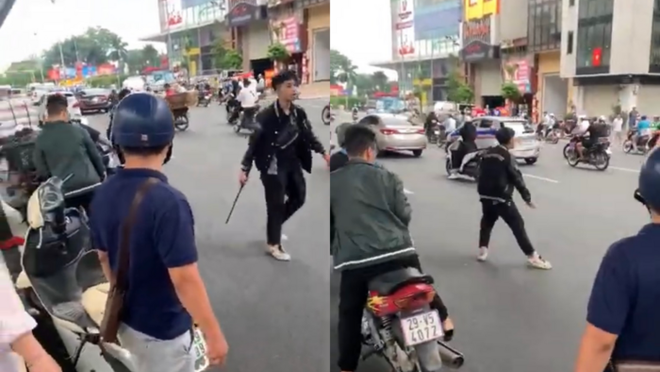Bức xúc với thái độ ngông cuồng của nhóm thanh niên, người dân đã quay lại video và chia sẻ lên mạng xã hội, gửi tới cơ quan chức năng (Ảnh: Cắt từ clip)