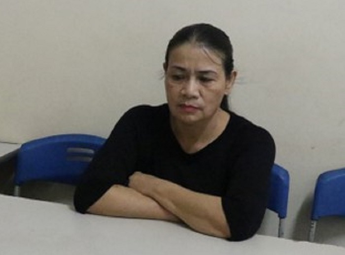 Vương Thị Dung tại cơ quan công an
