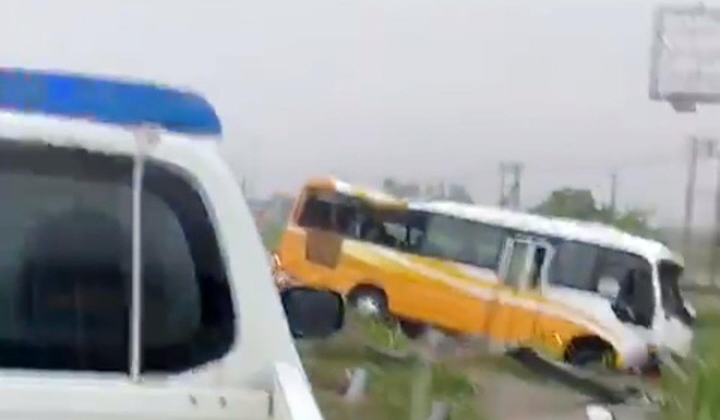 Hiện trường nơi xảy ra vụ tai nạn (ảnh: P.Q) Hiện trường nơi xảy ra vụ tai nạn (ảnh: P.Q)