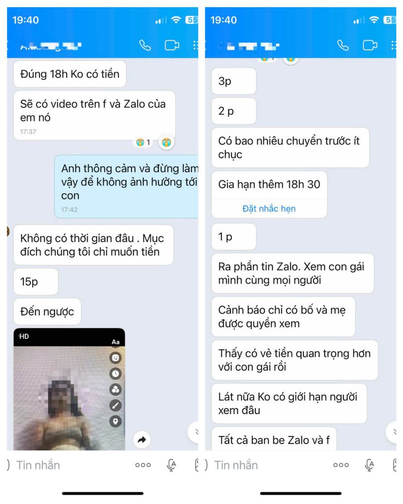 Liên tiếp những tin nhắn đe dọa được gửi đến anh D