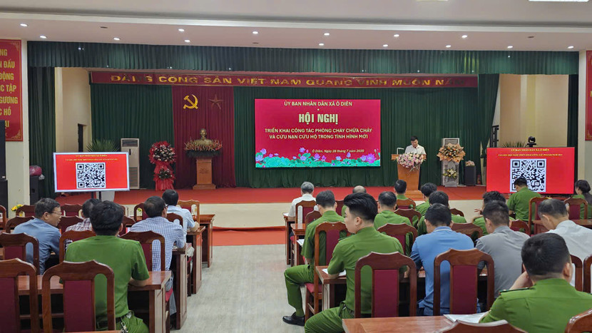 Quang cảnh hội nghị tại xã Ô Diên