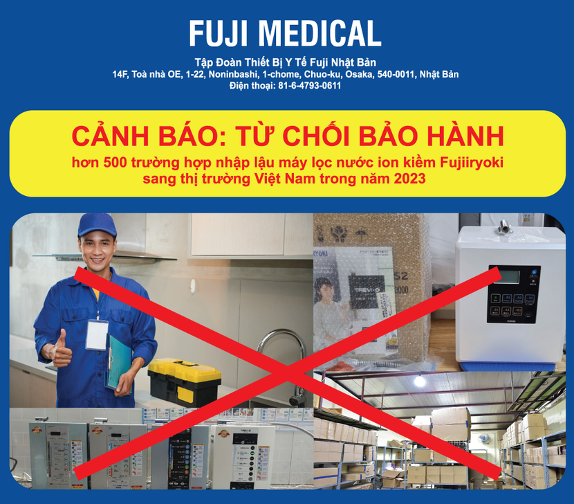 Fuji Medical cảnh báo từ chối bảo hành đối với sản phẩm Fujiiryoki nhập lậu sang thị trường Việt Nam Fuji Medical cảnh báo từ chối bảo hành đối với sản phẩm Fujiiryoki nhập lậu sang thị trường Việt Nam