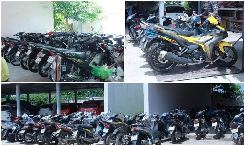 Hàng trăm xe mô tô đã bị các đối tượng đưa sang Campuchia để tiêu thụ (ảnh CACC) Hàng trăm xe mô tô đã bị các đối tượng đưa sang Campuchia để tiêu thụ (ảnh CACC)