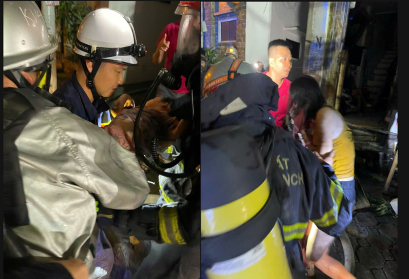 Các nạn nhân đã được lực lượng Cảnh sát PCCC và CNCH tiếp cận và đưa ra khỏi đám cháy an toàn