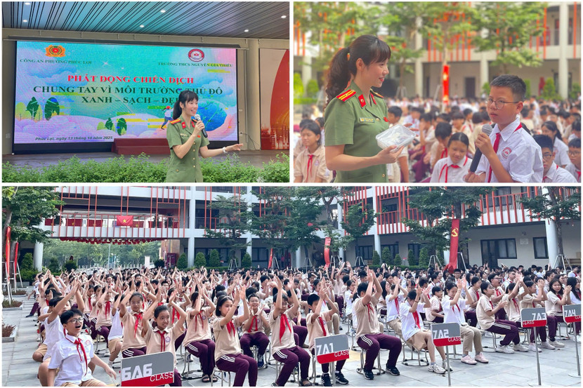 Học sinh Trường THCS Nguyễn Gia Thiều hào hứng hưởng ứng chiến dịch “Chung tay vì môi trường Thủ đô Xanh - Sạch - Đẹp” Học sinh Trường THCS Nguyễn Gia Thiều hào hứng hưởng ứng chiến dịch “Chung tay vì môi trường Thủ đô Xanh - Sạch - Đẹp”