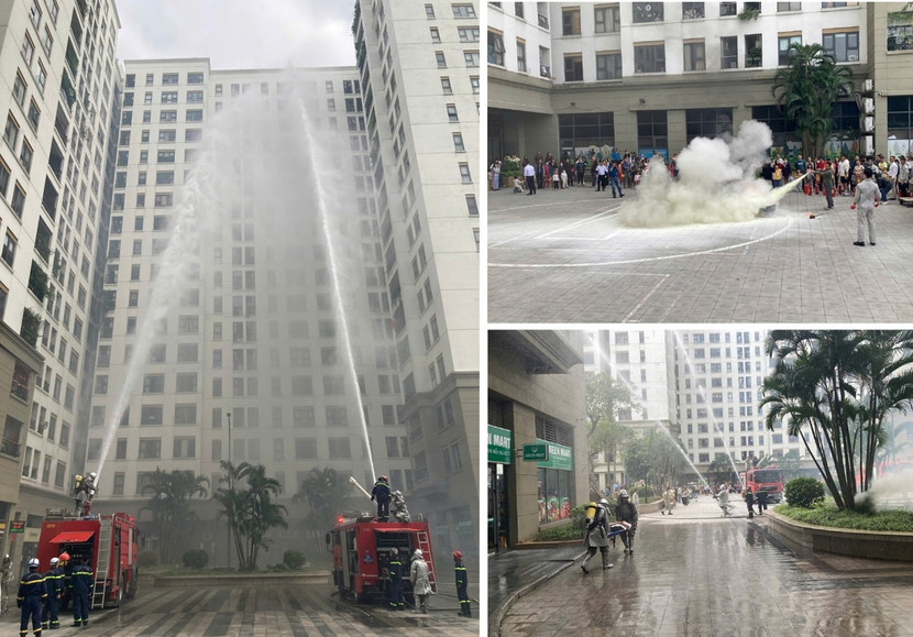 Tuyên truyền, thực tập phương án chữa cháy tại Chung cư Hanoi Homeland
