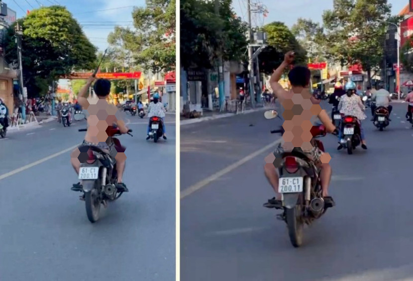 Nam thanh niên "ngáo đá" cầm dao rựa "múa" trên phố Nam thanh niên "ngáo đá" cầm dao rựa "múa" trên phố