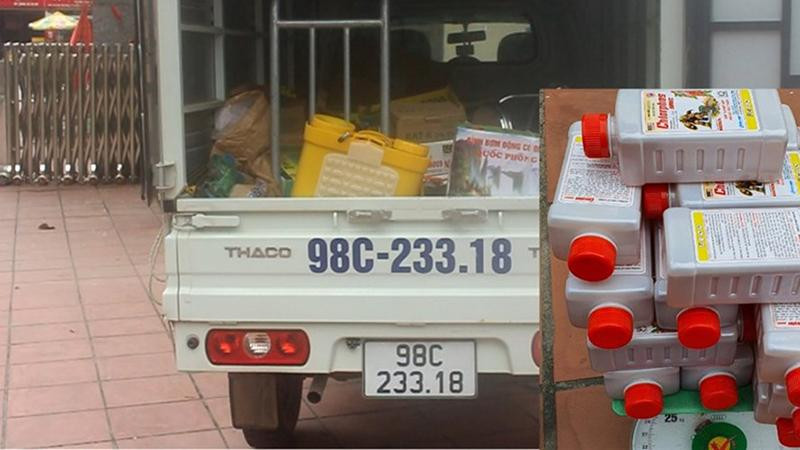 Lô hàng được chủ xe Ngọc Văn Ngân vận chuyển từ Bắc Giang sang thành phố Uông Bí với mục đích buôn bán cho người dân có nhu cầu (Ảnh: Công an Quảng Ninh)