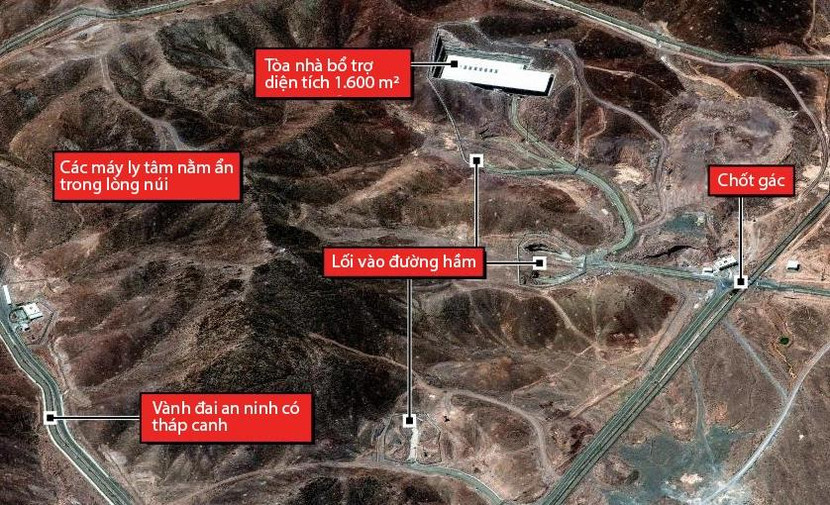 Cơ sở Fordow của Iran. Đồ họa: NY Post