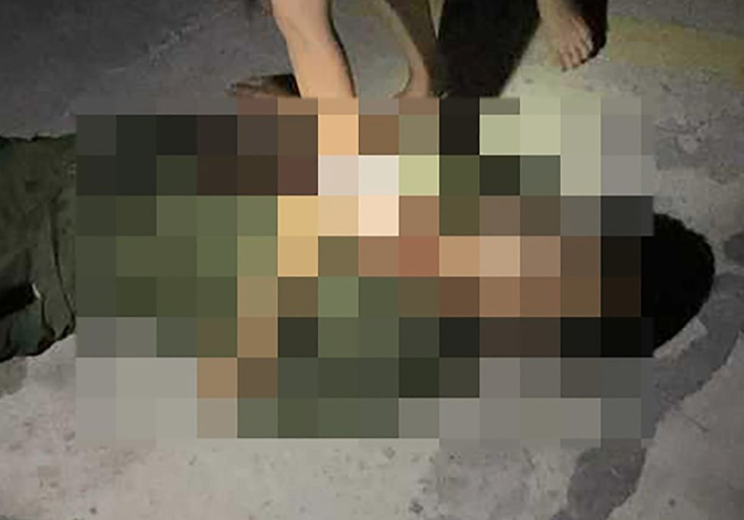 Hiện trường nơi ông T. bị đâm tử vong