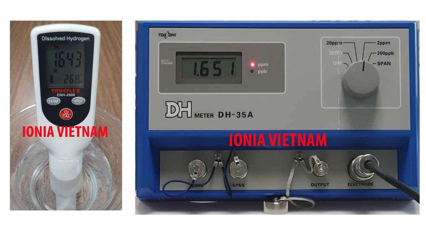 Chỉ số hydro ở nước kiềm 3 của máy lọc nước ion kiềm IONIA lên tới 1651ppb Chỉ số hydro ở nước kiềm 3 của máy lọc nước ion kiềm IONIA lên tới 1651ppb