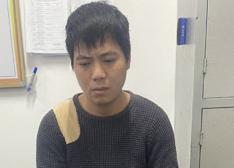 Hoàng Văn Sáng tại cơ quan công an