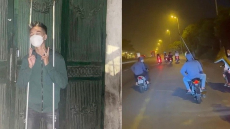 Hình ảnh nhóm thanh niên đăng lên mạng xã hội (Ảnh: V.P)