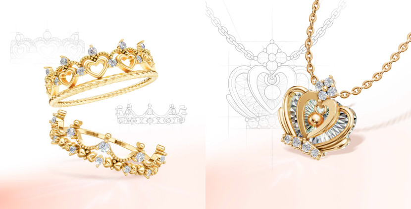 Thiết kế biểu tượng vương miện với các hoạ tiết độc đáo và chi tiết tinh xảo