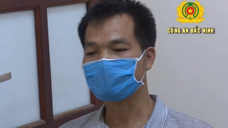 Đối tượng Ngô Văn Thịnh tại cơ quan công an Đối tượng Ngô Văn Thịnh tại cơ quan công an