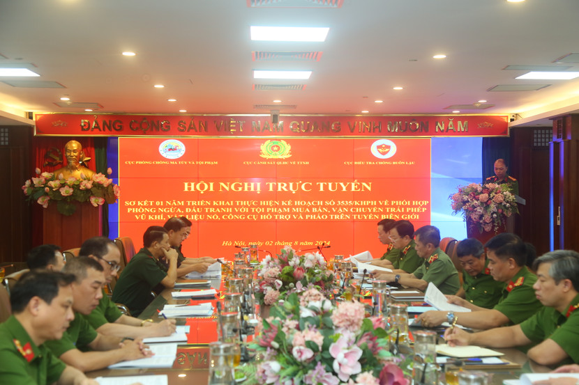 Hội nghị trực tuyến đến 25 điểm cầu công an các đơn vị