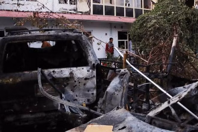 Hiện trường Mỹ không kích một khu dân cư ở Kabul hôm 29-8