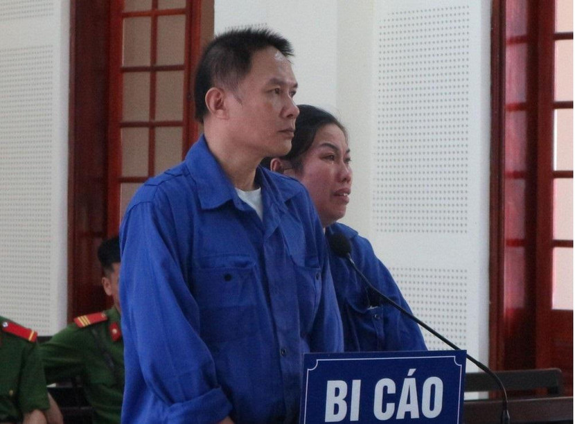 Nguyễn Thị Vân và Dương Văn Sáng trong phiên xét xử