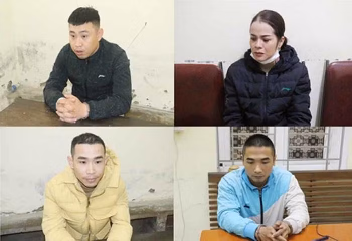 Nhóm đối tượng tại cơ quan công an (ảnh: V.L)