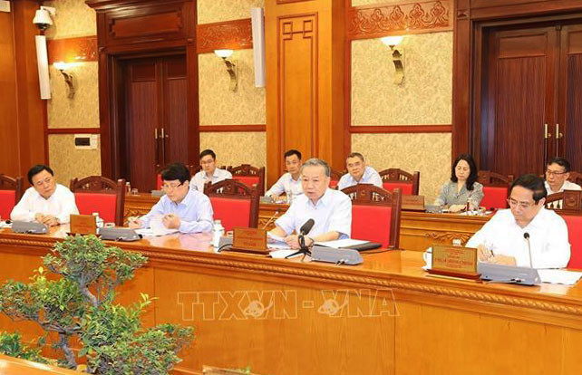 Tổng Bí thư, Chủ tịch nước Tô Lâm phát biểu kết luận. (Ảnh: Trí Dũng/TTXVN)