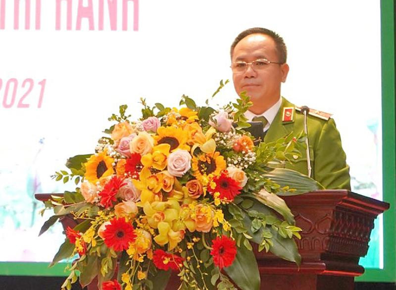 Thiếu tướng Nguyễn Thanh Tùng, Phó Giám đốc - Thủ trưởng Cơ quan CSĐT, CATP Hà Nội chủ trì, phát biểu chỉ đạo tại Hội nghị trực tuyến triển khai thi hành, tuyên truyền, tập huấn pháp luật, nghiệp vụ Luật phòng, chống ma túy