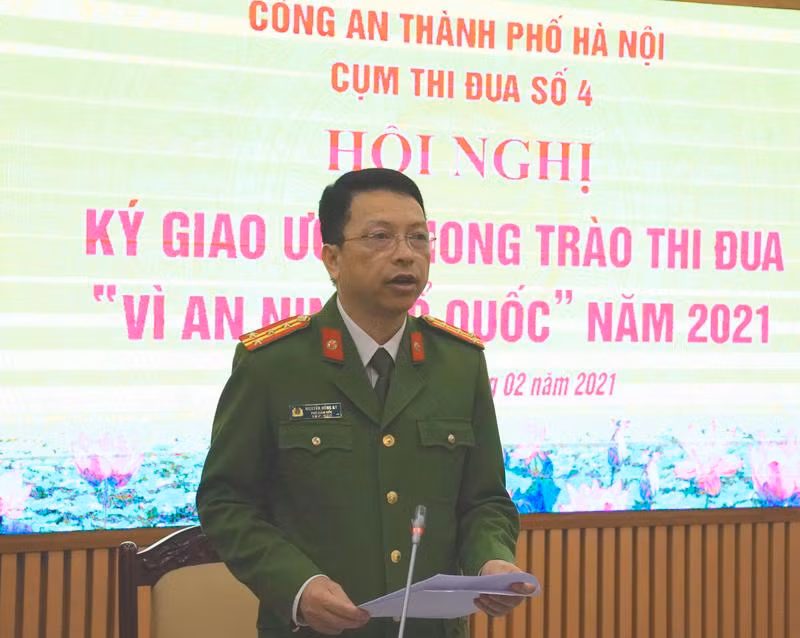 Đại tá Nguyễn Hồng Ky - Phó Giám đốc CATP phát biểu chỉ đạo hội nghị