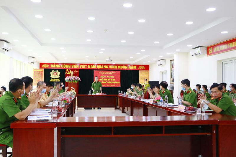 Đại tá Nguyễn Hồng Ky biểu dương những thành tích các đơn vị thuộc Cụm thi đua số 4 đạt được trong 6 tháng đầu năm 2021