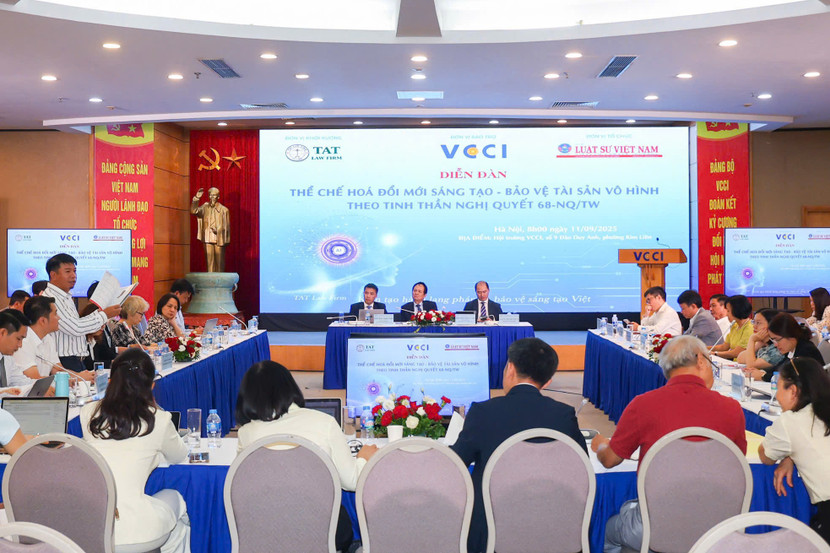 Diễn đàn “Thể chế hoá đổi mới sáng tạo - Bảo vệ tài sản vô hình theo tinh thần Nghị quyết 68-NQ/TW”.