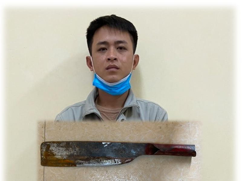 Đối tượng Tuấn Anh và con dao gây án Đối tượng Tuấn Anh và con dao gây án