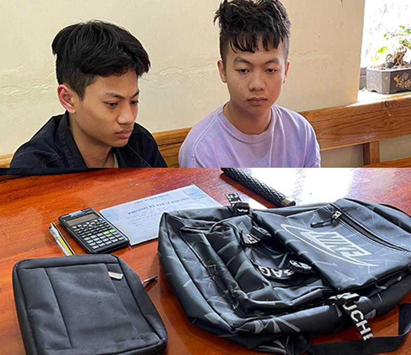 Hai đối tượng và tang vật Hai đối tượng và tang vật