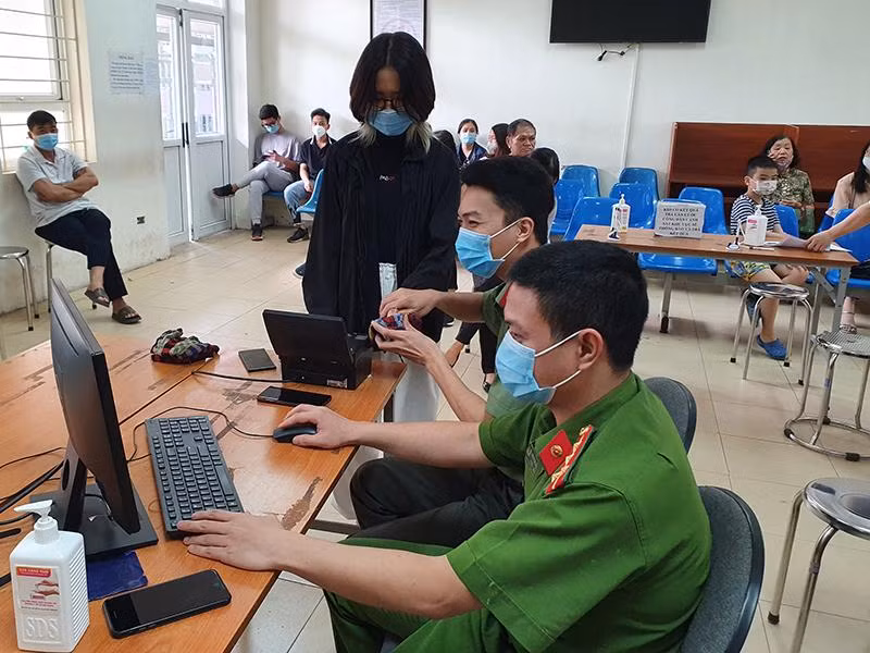 Điểm cấp CCCD tại huyện Thanh Trì sáng 30-4