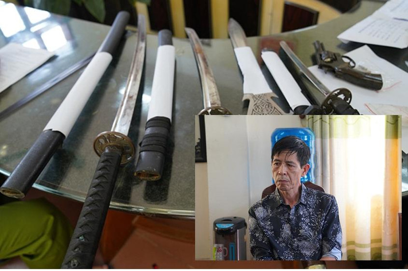 Đối tượng Cường và tang vật Đối tượng Cường và tang vật