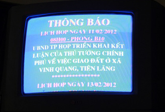 Thông báo về buổi họp được công khai nội dung tới đông đảo người dân