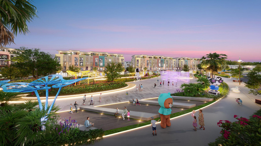 Hệ thống tiện ích, cảnh quan ấn tượng thu hút dòng khách khổng lồ đến trải nghiệm The Koradise. (Ảnh phối cảnh minh họa)