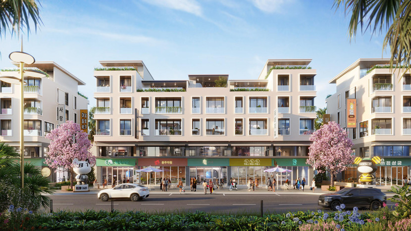 Thiết kế thông minh, linh hoạt mang đến lợi thế kinh doanh vượt trội cho shophouse Koradise. (Ảnh phối cảnh minh họa)