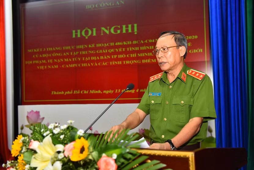 Thượng tướng Lê Quý Vương, Thứ trưởng Bộ Công an phát biểu chỉ đạo tại hội nghị