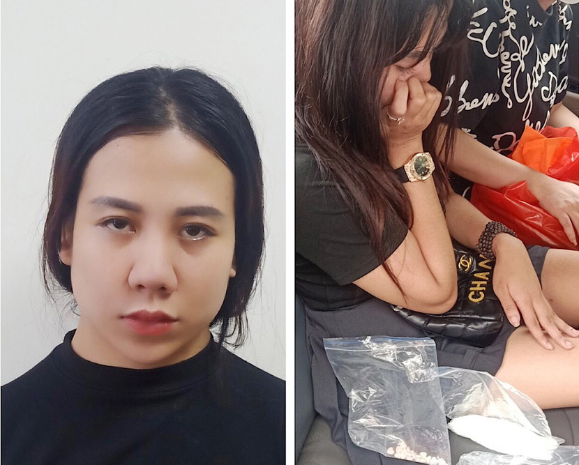 Đối tượng Nhung và tang vật Đối tượng Nhung và tang vật