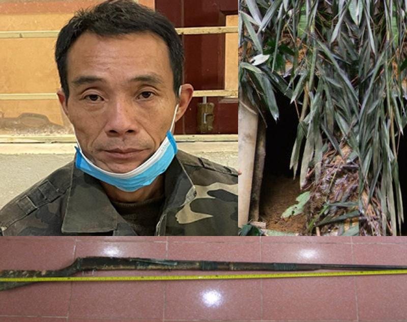 Đối tượng Thoại và khẩu súng, vị trí miệng hang nơi lẩn trốn