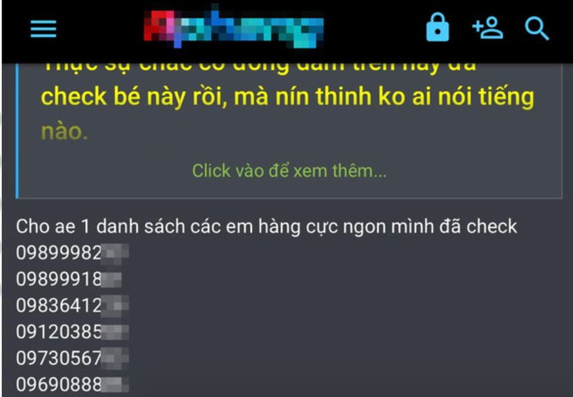 Danh sách số điện thoại của người dân bị đưa lên trang web "đen"
